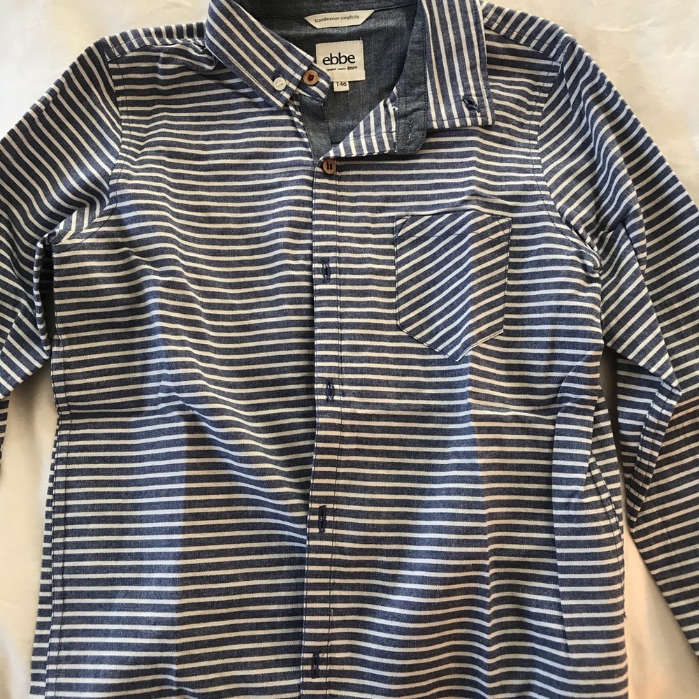 Button down linen shirt boy long sleeve